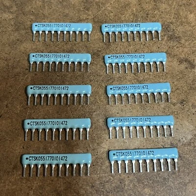 (10 Pieces) CTS 4.7K Bussed Resistor Network 10 SIP 9 Resistor - Image 1 of 2