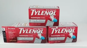 3 TYLENOL RAPID RELEASE 24X3=72 GELCAPS - Picture 1 of 3