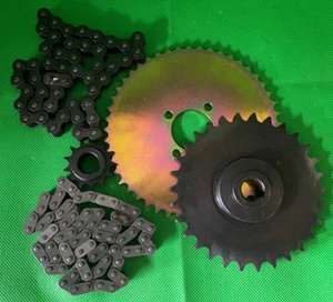 CHAIN & SPROCKETS COMPATIBLE WITH HAMMERHEAD QUADZILLA MUDROCKS GT50 5.5hp BUGGY - Picture 1 of 11