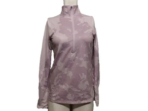 Under Armour Cold Gear Mock 1/4 Viertelreißverschluss Lavendel Muster Shirt Small gebraucht, in einwandfreiem Zustand - Bild 1 von 4