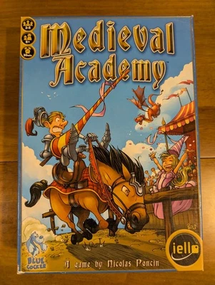 IELLO 2015 Blue Cocker MEDIEVAL ACADEMY Board Game 100% COMPLETE CIB - Image 1 of 3