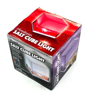 Crystal Salt Lamp with Color Changing LED Light, Himalayan Salt Cube - Picture 1 of 4
