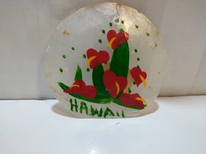 Hawaii Mele Kalikimaka Flamingo Hand Painted Island Da Kine Ornament On Shell - Picture 1 of 17