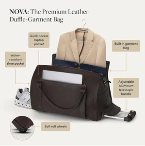 Wool & Oak - NOVA Large Duffle Bag with Wheels - Carry On Garment Duffle Bags Fo - Bild 1 von 9