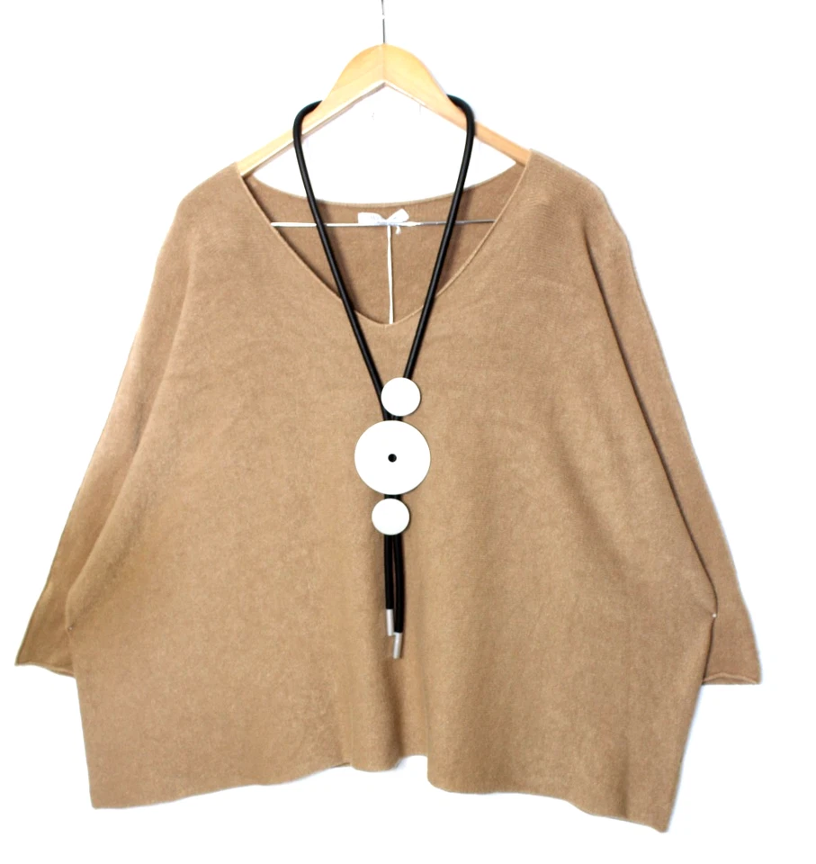 Moonshine Pullover 48 50 52  Oversize  Lagenlook Beige - Bild 1 von 1