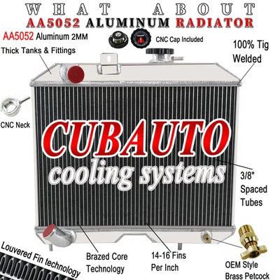 Radiador de aluminio de 4 filas apto para Jeep Willys CJ2 CJ-2A CJ3 M38 1941-52 1950 Ford GPW Foto 1 de 4