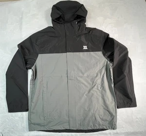 NWT DIXXON Mens XL Tech Jacket Gray Hooded Rain Windbreaker Zippered Pockets - Picture 1 of 11