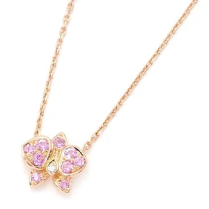 Cartier Orquídea Collar 18K PG Zafiro Rosa Diamante Oro Rosa 2.5g - Imagen 1 de 5