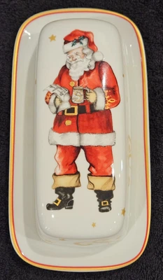 Williams Sonoma Twas Night Before Christmas Santa Butter Dish New No Box - Image 1 of 4