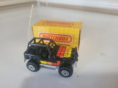 Vintage 1984 Matchbox JEEP 4X4 - MB37 - Black w/Orange & Yellow - Macau  - Image 1 of 3