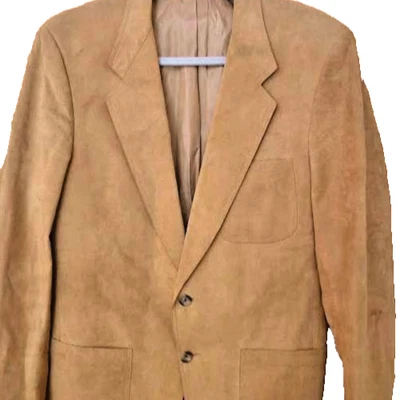 Kingsridge Camel -Tan Suede Blazer Sport Coat Suit Jacket Men's See Measurements - Image 1 of 4