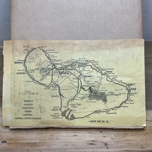 1940s USO Malihinis Manual Hawaiian Words & Strip Map Uso Clubs Of Maui B43 - Bild 1 von 7