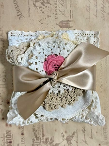 PRETTY Colección Lote de 10 piezas de tapetes vintage marfil blanco y crudo - Imagen 1 de 7