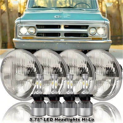 4 PIEZAS 5.75" 5-3/4" CRISTAL LED Faros para GMC C15/C1500 1961-1972 Pickup C2500 Foto 1 de 4