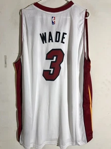 ADIDAS SWINGMAN NBA JERSEY MIAMI HEAT DWYANE WADE WHITE SIZE 4XL - Picture 1 of 2