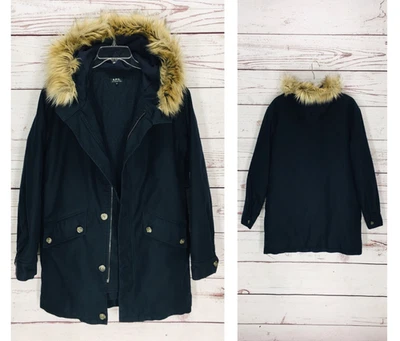 A.P.C. Rue Madame Paris Basic Parka Coat Jacket Men's XS Hooded Quilt Lined Blue - Image 1 of 4