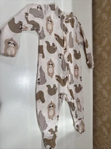 Pigiama bambino Old Navy taglia 0-3 pezzo unico marrone bradipo doppia cerniera - Foto 1 di 4