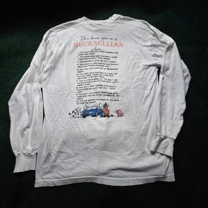 Vintage Bucknell University Hemd Langarm Herren Thrashed Distressed 90s Humor - Bild 1 von 16