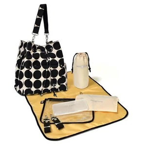 Change Bag Back Pack Black Dots Chic 'O' bello Montreaux - Picture 1 of 4