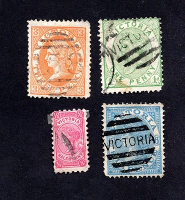 Victoria 1866-74 group of stamps SG#111a+134b+177+181b used CV=28$ - Image 1 of 2