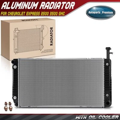 Radiador com refrigerador de óleo para Chevrolet Express 2500 3500 GMC Savana 2500 3500 automático - Imagem 1 de 4