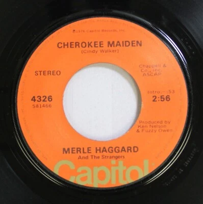Country 45 Merle Haggard - Cherokee Maiden / What Have You Got Planned Tonight D - Image 1 of 2