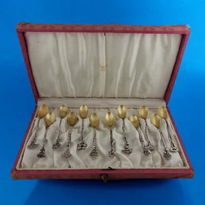 Seltene 12 Sterling Silber TIFFANY & CO Demitasse Löffel FLORAL Multi Motiv mit Etui - Bild 1 von 21