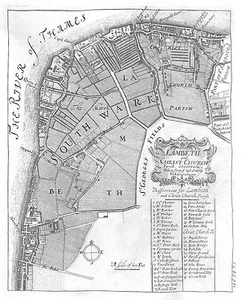 Antique maps, Blome, Lambeth and Christ Church Parish - Picture 1 of 1