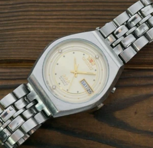 Reloj para hombre ORIENT 21j de cuerda automática reloj de colección día/fecha bonita esfera caja de acero - Imagen 1 de 14
