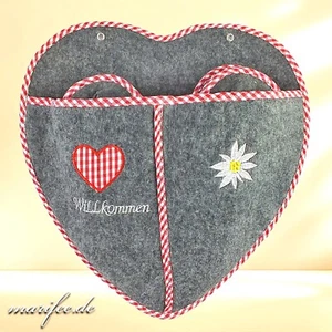 Gäste-Hausschuhe 4 Paar im dekorativen Herz, verschiedene Grössen Art.-Nr. 14166 - Bild 1 von 7