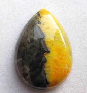19.20 Carat 19*21 Mm Natural Bumble Bee Jasper Pear Cabochon Loose Gemstone - Picture 1 of 2