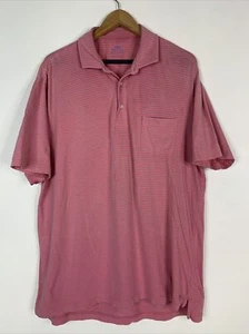 Polo Peter Millar super morbida traspirante atletica rosa a righe uomo grande - Foto 1 di 9