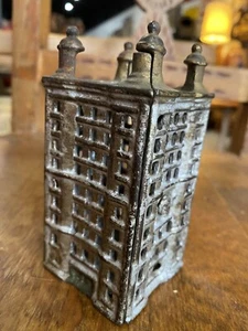 Vintage Antique A.C Williams Cast Iron Bank Skyscraper Building with Turrets 4.5 - Picture 1 of 9