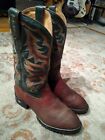 Tony Lama Tlx Brown & Green Leather Soft Toe Cowboy Work Boots Xt4002 Men's 8.5d