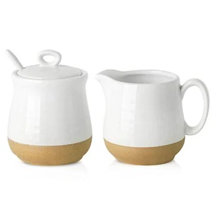 Ceramic Sugar and Creamer Set 3 Piece Coffee Serving Set with Cream Pitcher S... - Picture 1 of 7