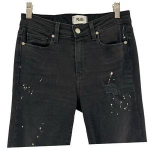 Paige Jeans Womens 27 Hoxton Straight Ankle Distressed Grunge Goth Alt Edgy Rave - Picture 1 of 16