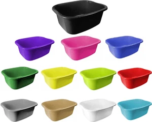 11 Litres Washing Up Bowl Rectangular Plastic Multi-Purpose Basin Mixing Sink - Picture 1 of 15