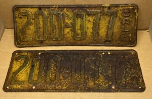 PAR RARO 1921 PLACAS DE MATRÍCULA DE CALIFORNIA - VINTAGE # 200-077 DMV TRANSPARENTE - Imagen 1 de 12