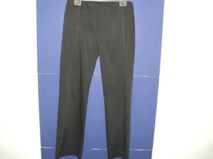 Pantalones de vestir para mujer Poleci talla 8 negro brillo, rayas plateadas, pierna recta  - Imagen 1 de 5