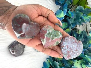 Ocean Jasper Heart - Large Ocean Jasper Heart Carving - Natural Ocean Jasper - - Picture 1 of 10