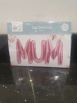 Mum Foil Balloon Airfilled 68 X 34cm Pink . Memorial/ mother's day. - Image 1 of 2
