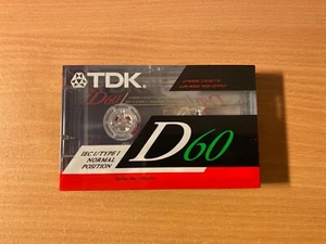 1x Audio Cassette Compact TDK D60 Normal Clear Case NEW Sealed - Photo 1/4