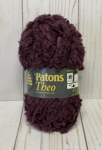 Patons Theo mezcla de lana hilo súper voluminoso #86430 atigrado púrpura oscuro piel sintética NUEVO - Imagen 1 de 2
