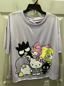 New!Hello Kitty Purple/Multi Distressed Short Sleeve Sleep T-Shirt.Sz. L(12-14). - Picture 1 of 4