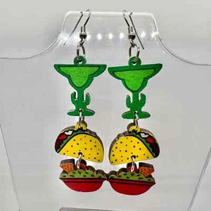 Cinco De Mayo Earrings - Taco Earrings - Margarita Earrings - Mexican Earrings - Picture 1 of 7
