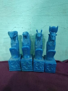 ANTICHE ANTICHITÀ EGIZIE Set 4 Dio Anubi, Hathor, Khnum e Sobek a.C. - Foto 1 di 8
