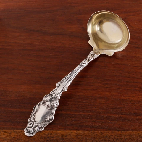 GORHAM ART NOUVEAU STERLING SILVER SAUCE GRAVY LADLE VIRGINIANA 1904 NO MONO Cover