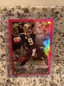 2013 Topps Chrome Football #25 Drew Brees Numbered Pink Refractor Card 41/399