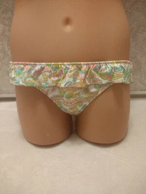 Купальные трусы Victoria Secret. Белый пейсли с гофрированным краем. Средний размер - Изображение 1 из 4