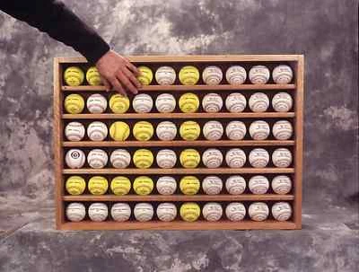 PENNZONI DISPLAY Baseball Display Case, Acrylic Hockey Puck Cabinet - Holds 60 Baseball- USA MADE